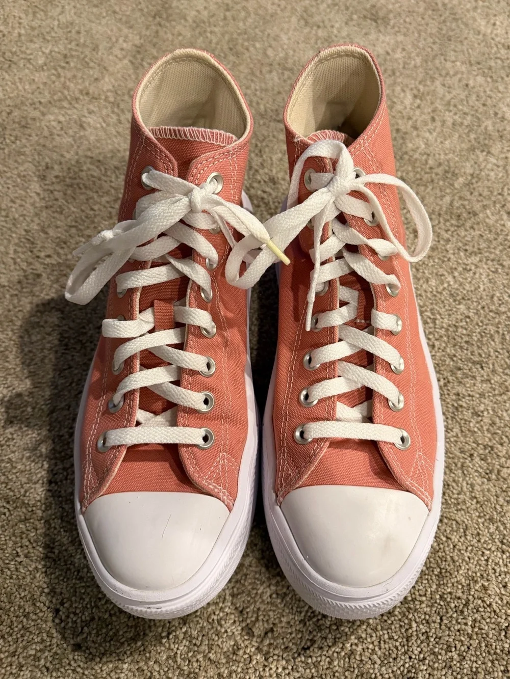 Converse High-Top Sneakers in Coral Pink